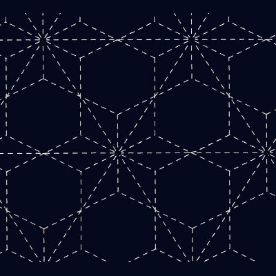 刺し子 花ふきん 飛び麻の葉