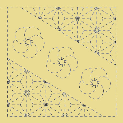 刺し子 花ふきん ねじり梅と麻の葉