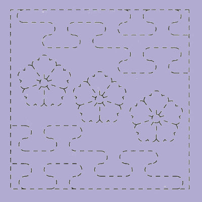 刺し子 花ふきん 唐花と霞つなぎ