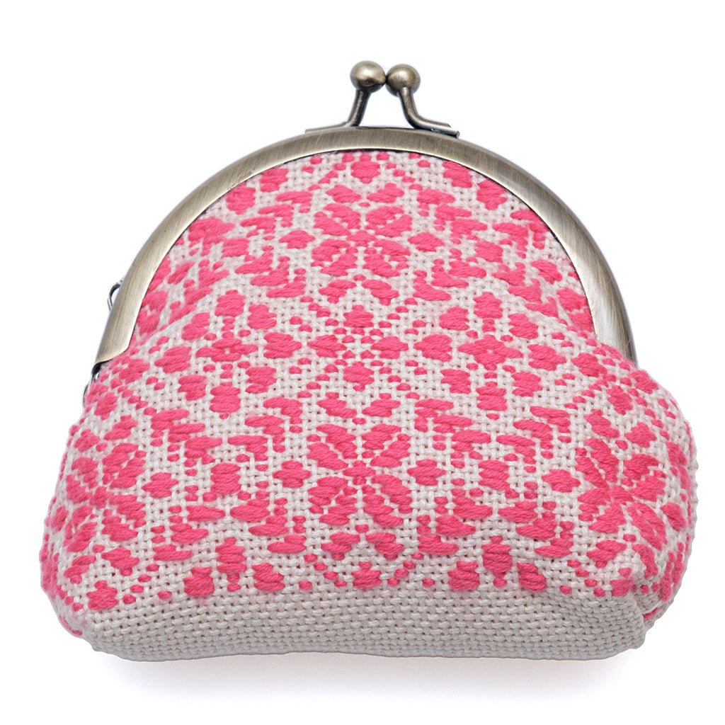 がま口ポーチ丸型(ベージュ)