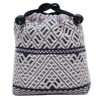 こぎん刺し 総刺しのきんちゃく -紺-