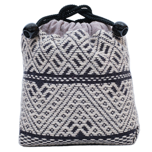 こぎん刺し 総刺しのきんちゃく -紺-