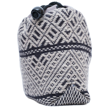 こぎん刺し 総刺しのきんちゃく -紺- 側面