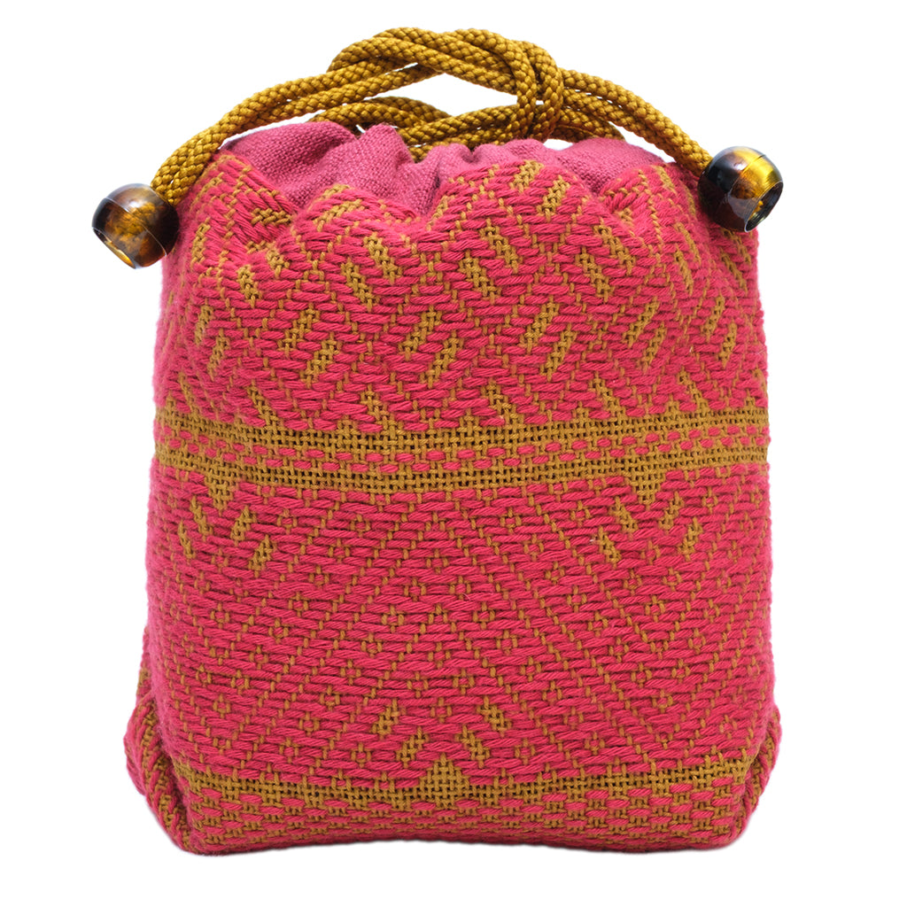 こぎん刺し 総刺しのきんちゃく -金茶-