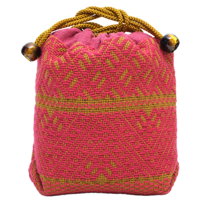 こぎん刺し 総刺しのきんちゃく -金茶-