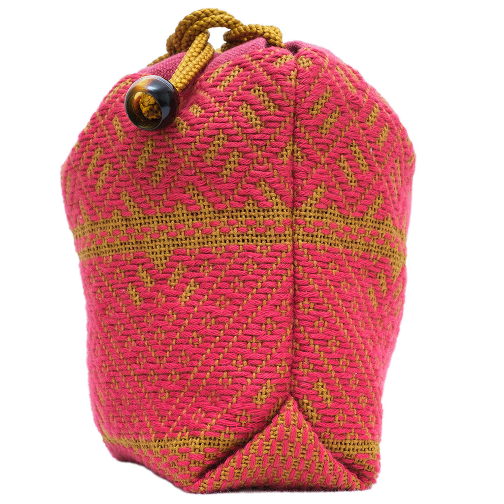 こぎん刺し 総刺しのきんちゃく -金茶- 側面